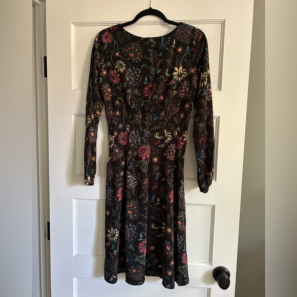 NEXT Dark Floral Long Sleeve Dress - Picture 1 of 9